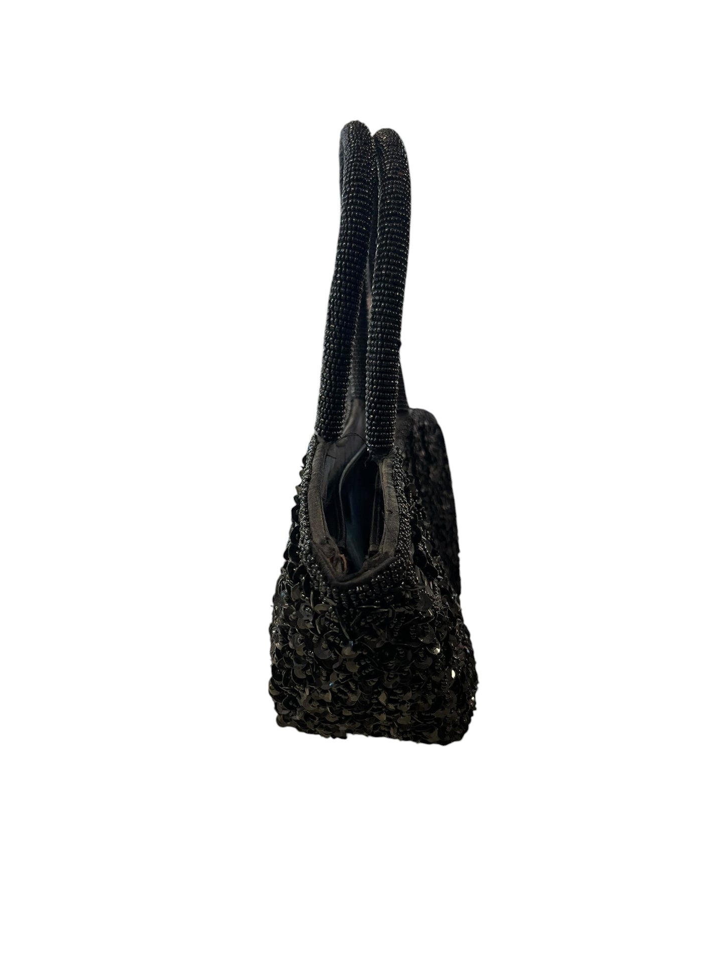BLACK BEADED & SEQUIN BAG