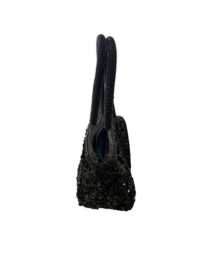 BLACK BEADED & SEQUIN BAG