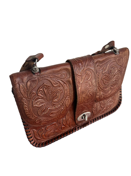 TOOLED LEATHER HANDBAG