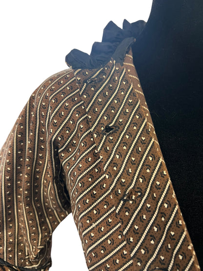 1950s BROWN & CREAM DRESS | 6