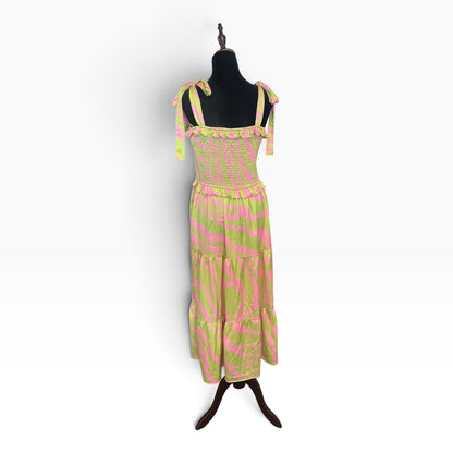YH & CO. PINK & GREEN SWIRL DRESS |14