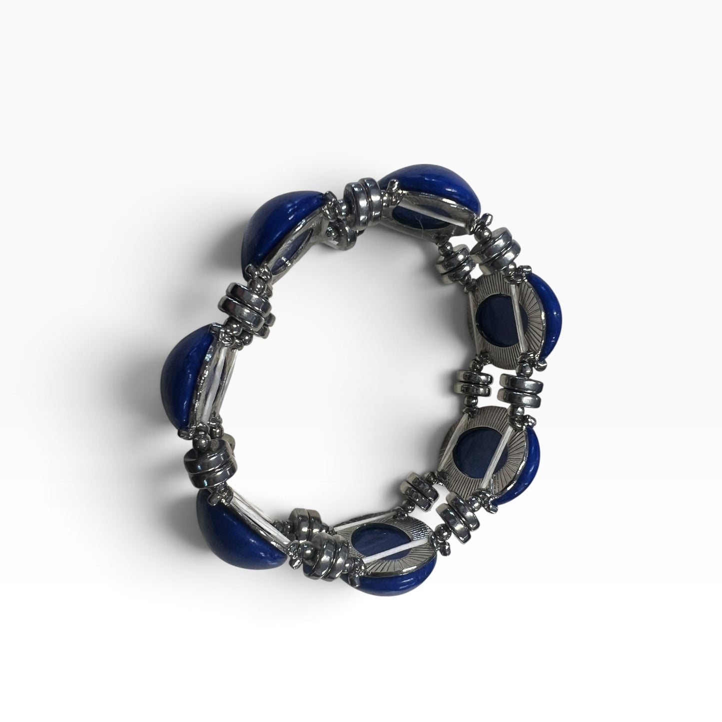 OVAL BLUE ELASTIC BANGLE