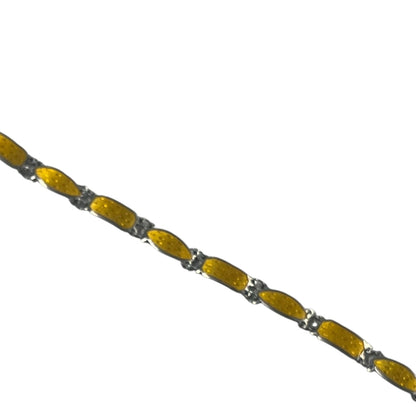 STERLING SILVER GOLD ENAMEL BRACELET