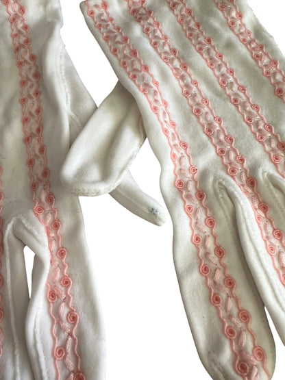 PINK EMBROIDERED GLOVES | 6.5cm
