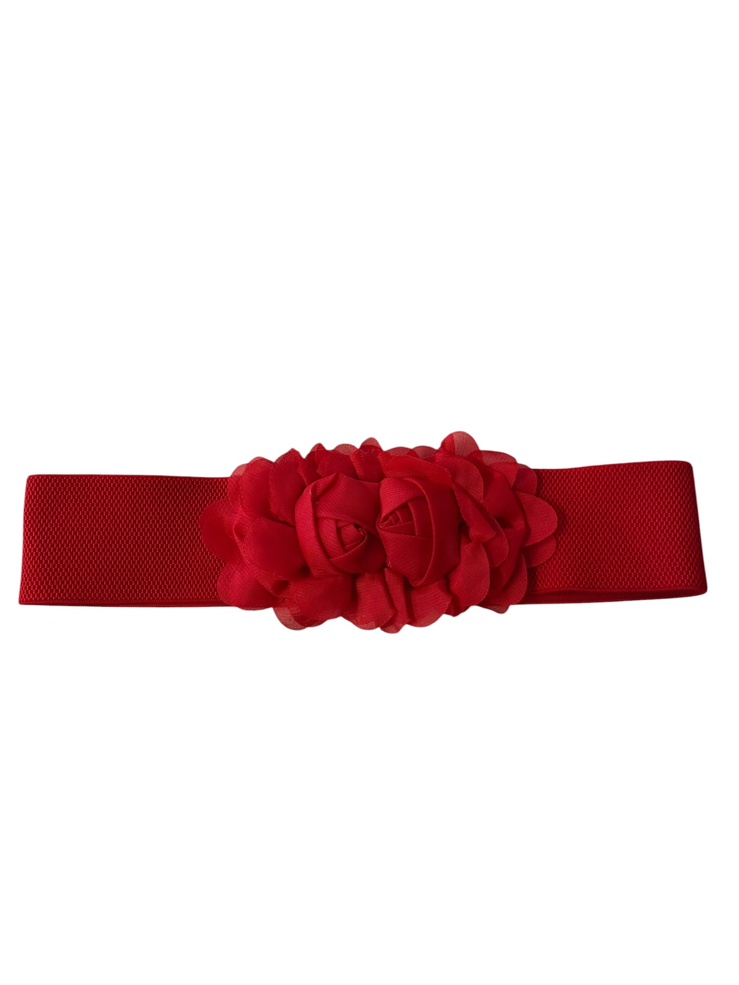 RED ROSETTE ELASTIC BELT | 66-80cm
