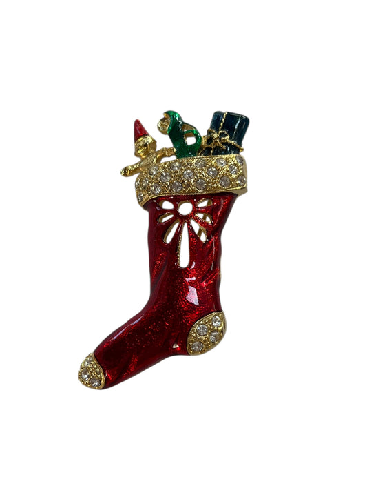 CHRISTMAS STOCKING BROOCH