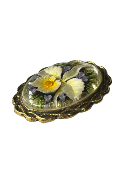 REVERSE CARVE ORCHID BROOCH