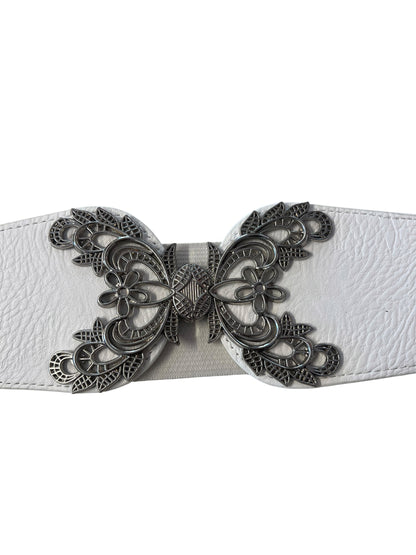 WHITE BUTTERFLY BELT | 92-100cm