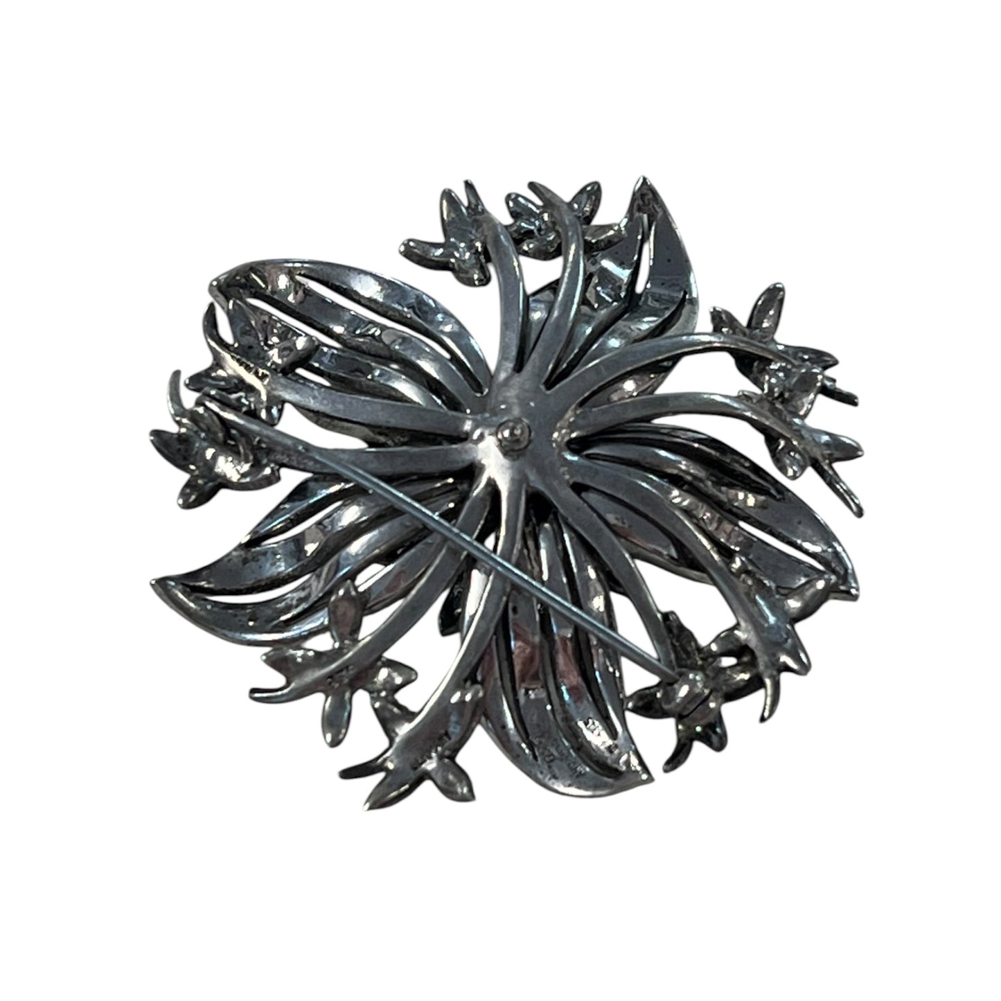 FINE SILVER MARCASITE BROOCH
