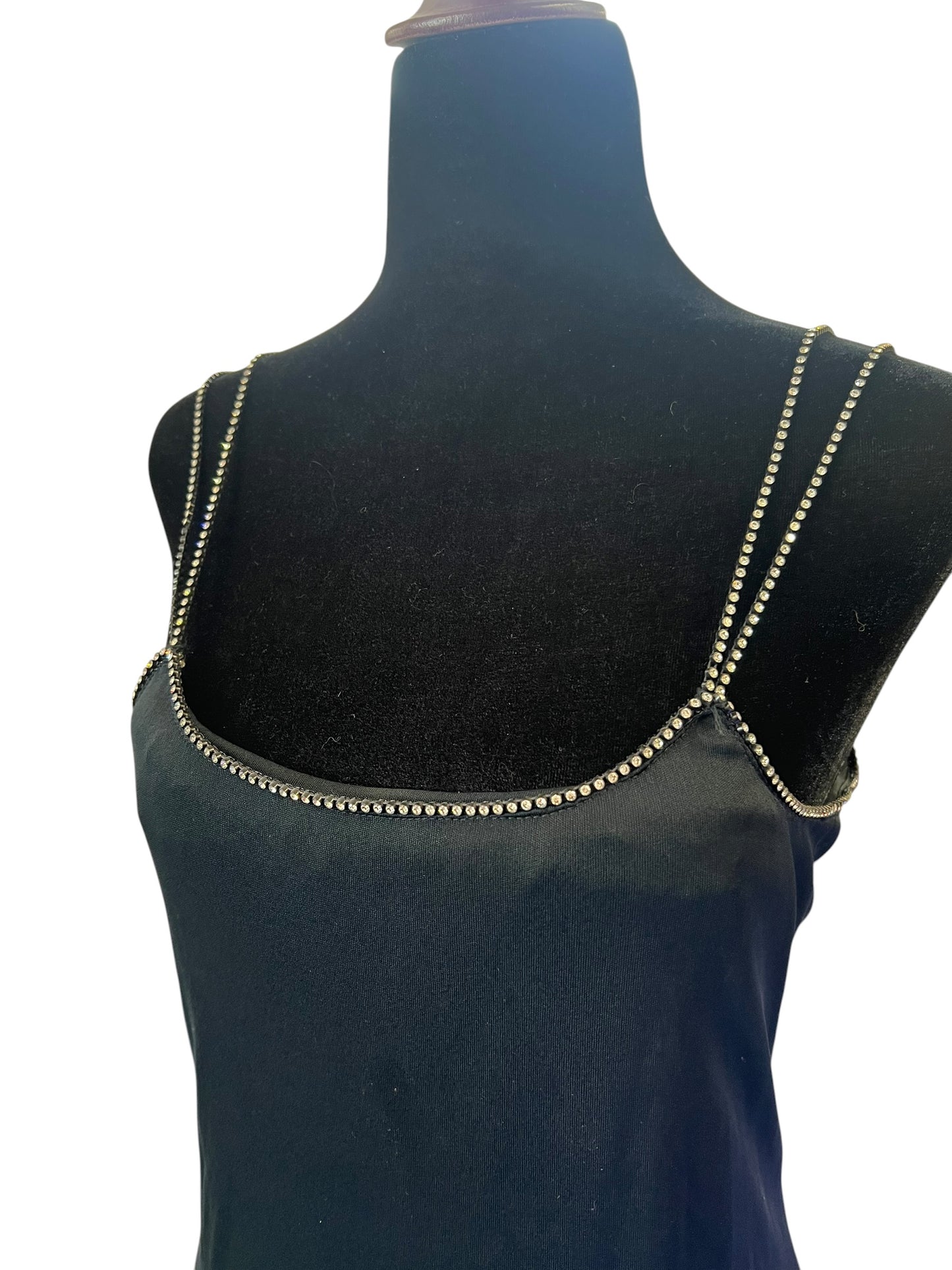 BLACK DIAMANTE COCKTAIL DRESS | M