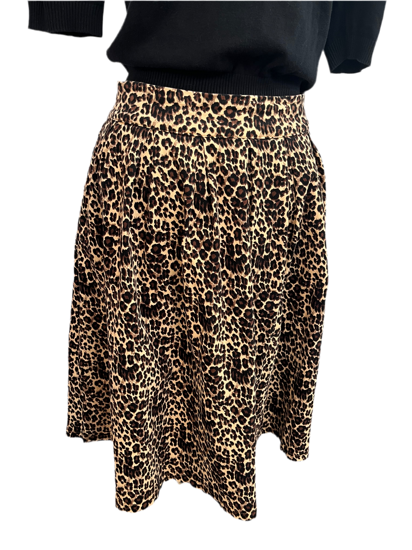 LINDY BOP LEOPARD PRINT COTTON SKIRT | 12