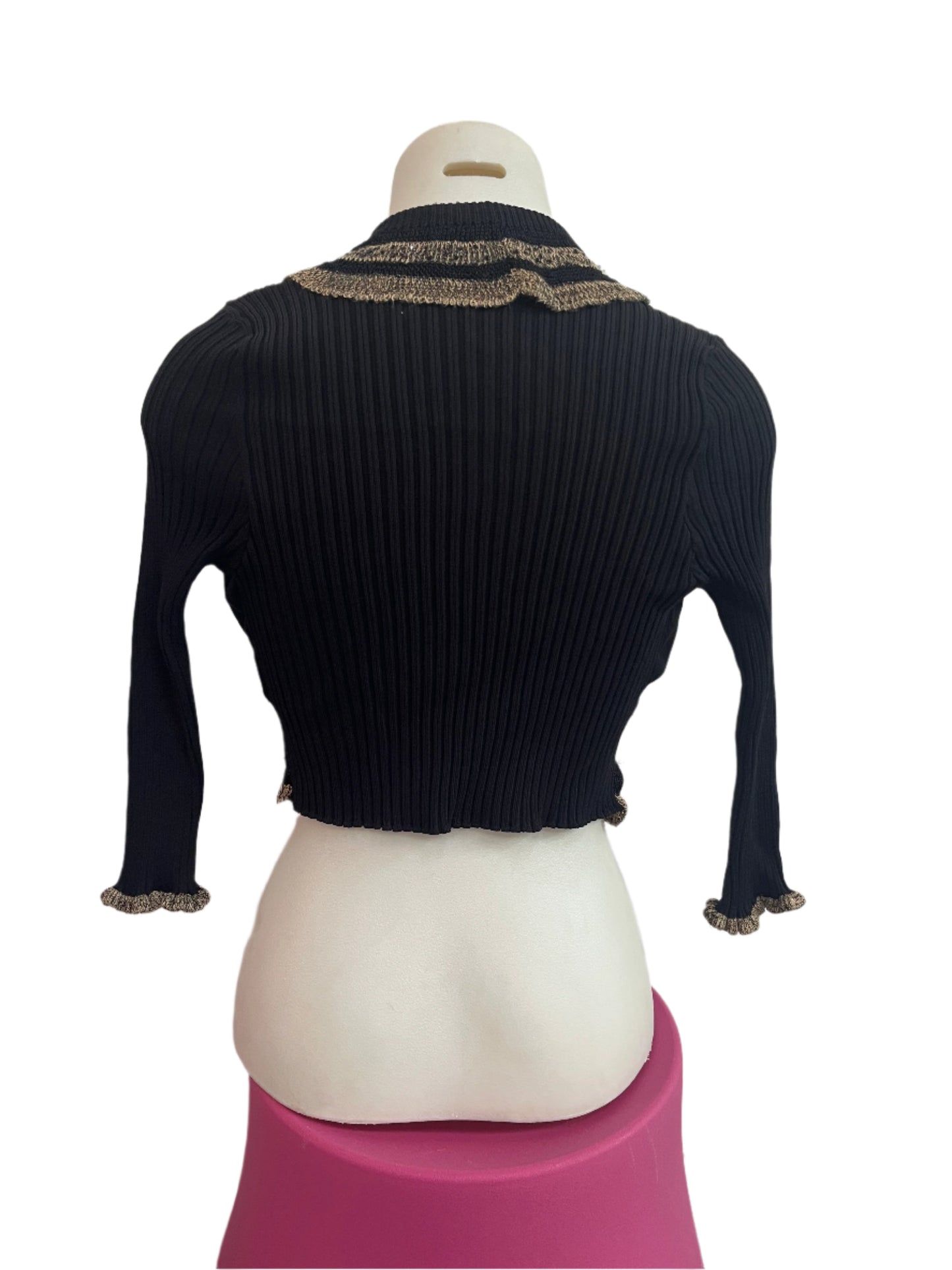 DIDER GOLD & BLACK RUFFLE BOLERO SZ 14