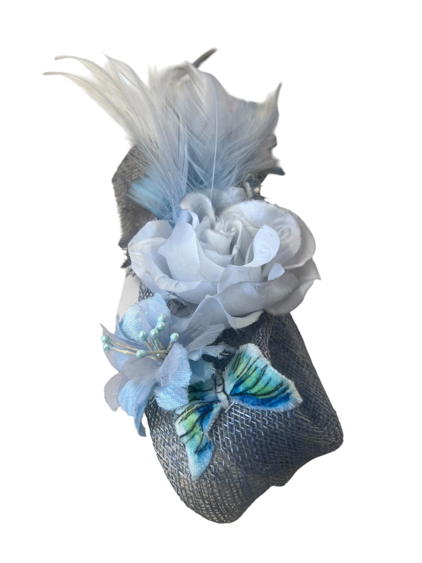 BLUE BUTTERFLY HAIR COMB
