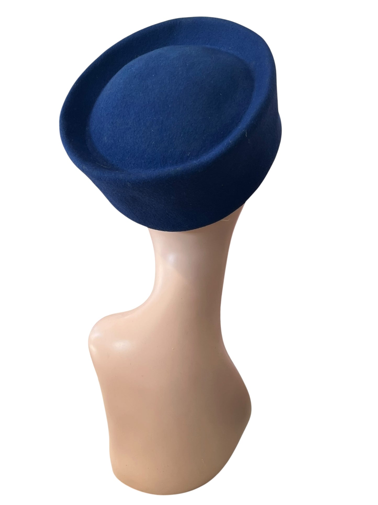 PIERRE CARDIN BLUE PILLBOX HAT