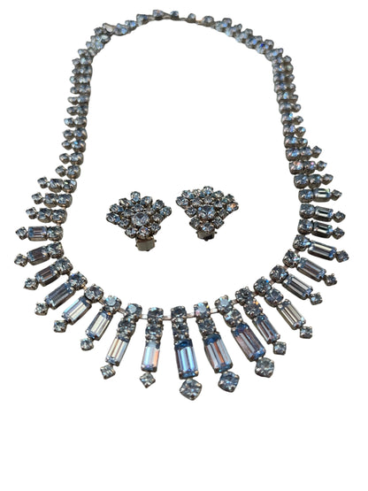BLUE DIAMANTE NECKLACE & EARRINGS