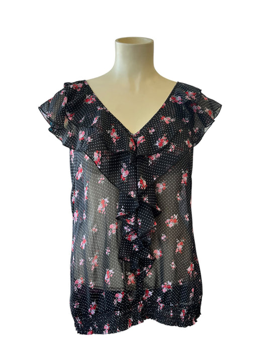 CITY CHIC POLKA DOT ROSE TOP | M