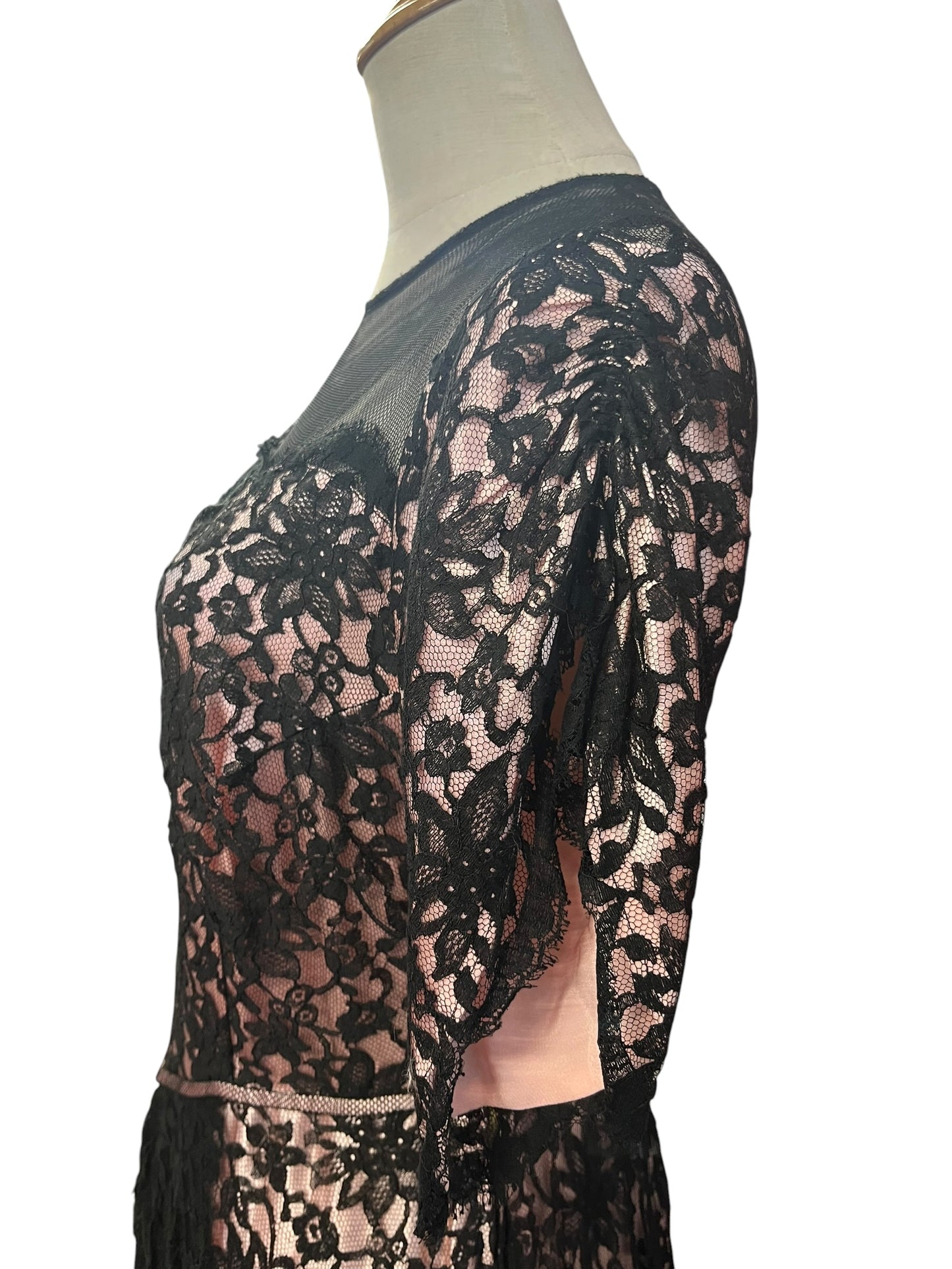 PINK AND BLACK LACE GOWN | 8/10