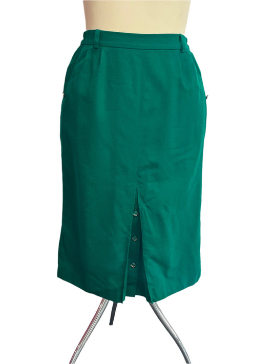 GREEN PURE WOOL SKIRT sz10/12