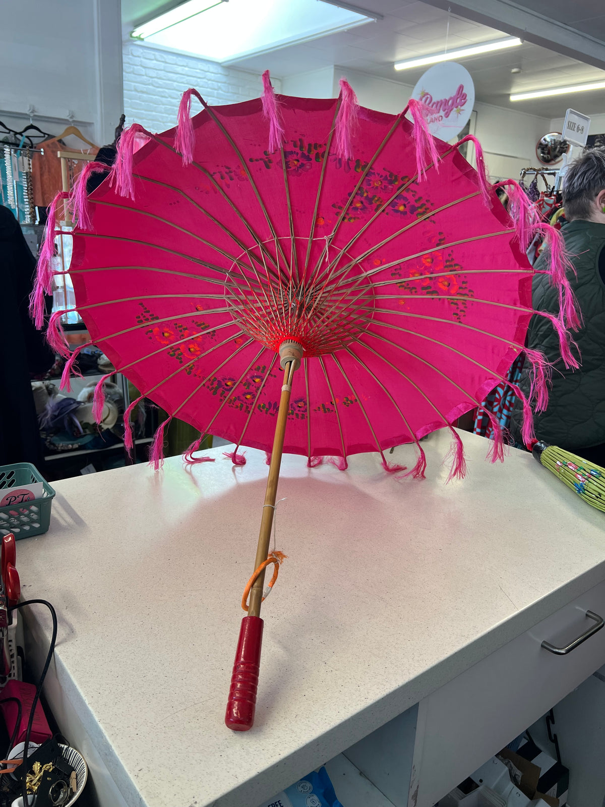 PINK TASSEL PARASOL