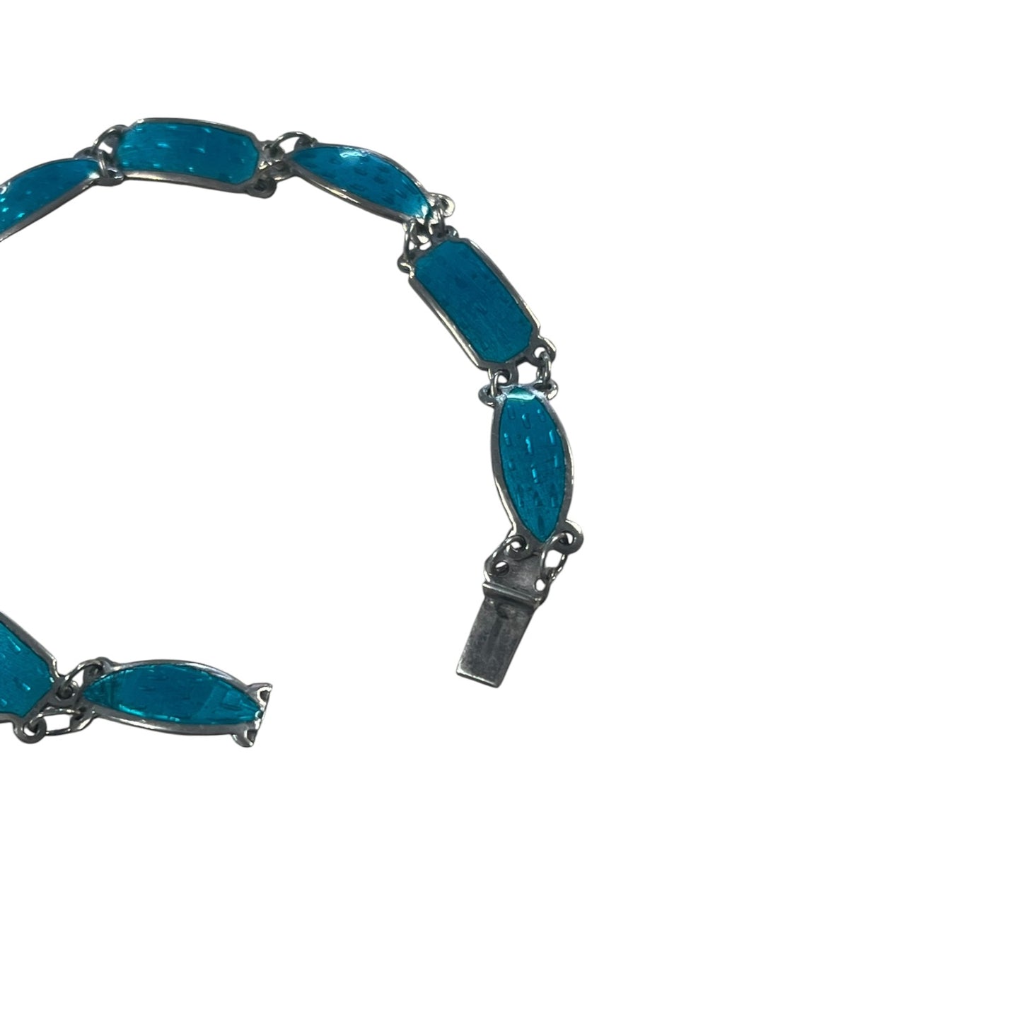 STERLING SILVER BLUE ENAMEL BRACELET
