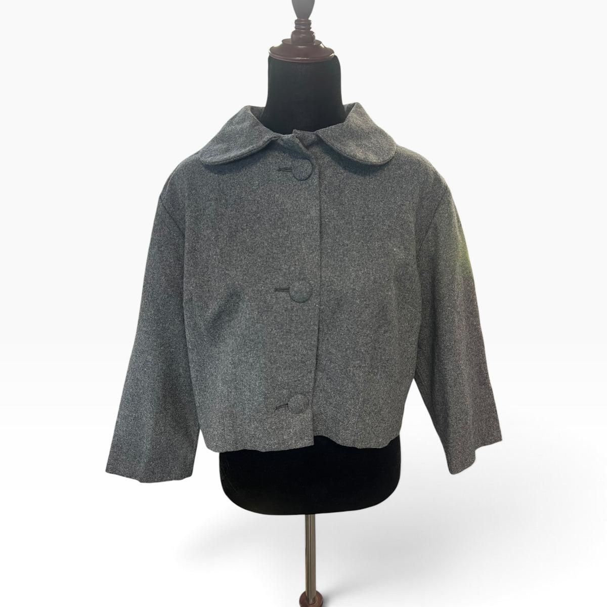 ST MICHEALS GREY WOOL CROP JACKET | 14