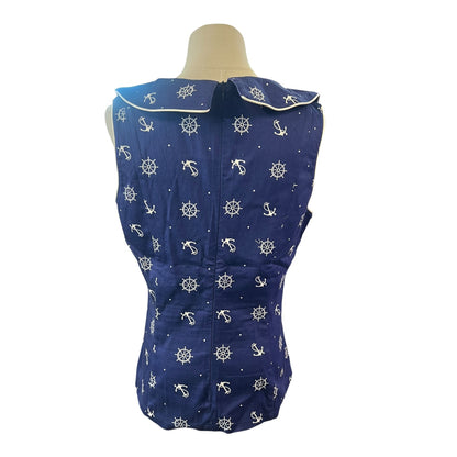 VOODOO VIXEN BLUE NAUTICAL TOP | L