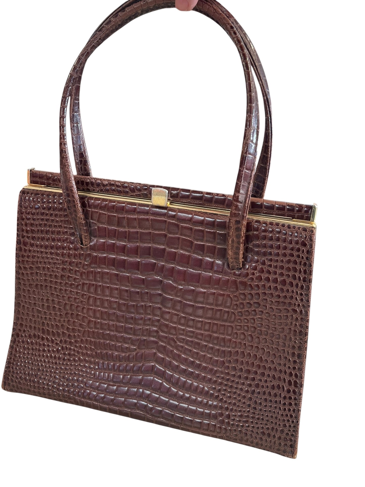 LEATHER MOCK CROC BAG
