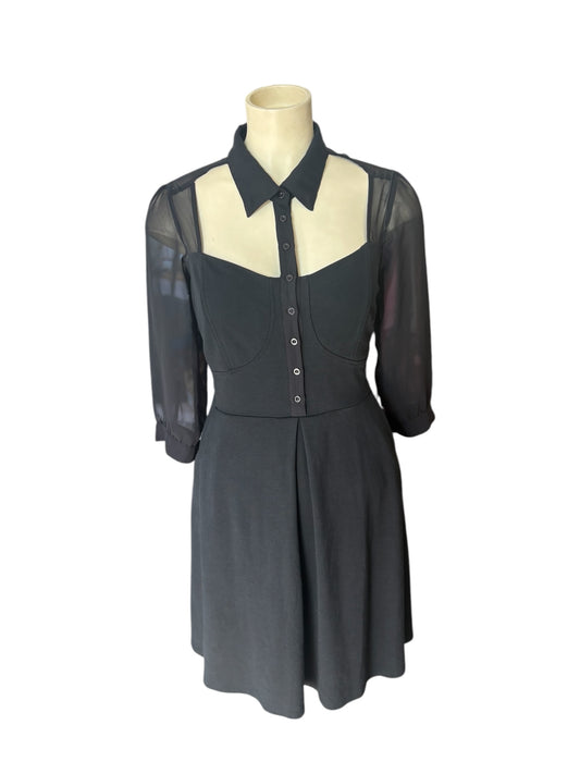 CITY CHIC BLACK CUT-OUT DRESS | L