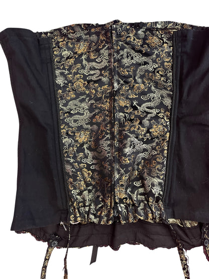 TRIPP NYC BLACK & GOLD CORSET TOP | L