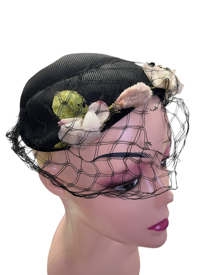 BLACK VINTAGE HEADPIECE