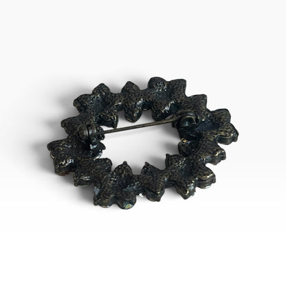 AMBER DIAMANTE BROOCH