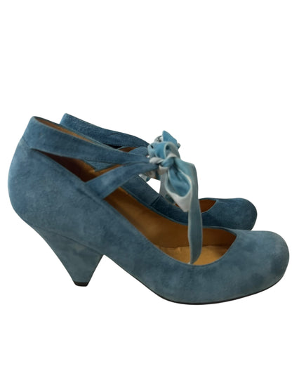 MI PIACI BLUE VELVET HEELS | 39