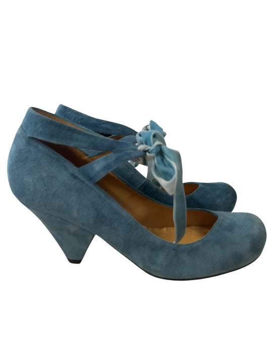 MI PIACI BLUE VELVET HEELS | 39