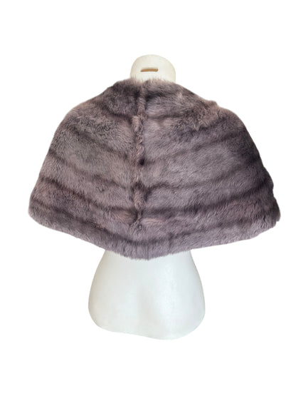 GREY RABBIT FUR STOLE