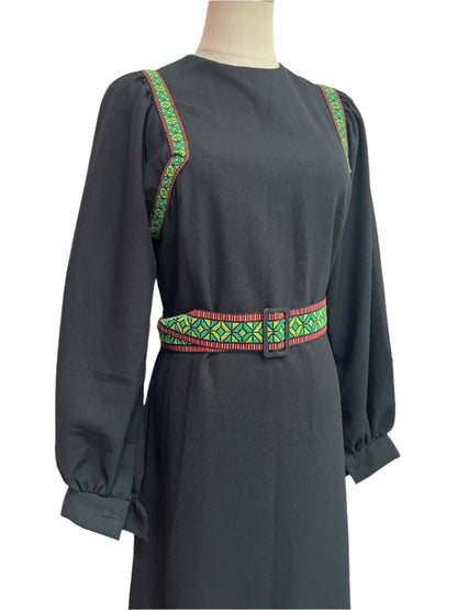BLACK 70S MAXI DRESS  SZ 12/14