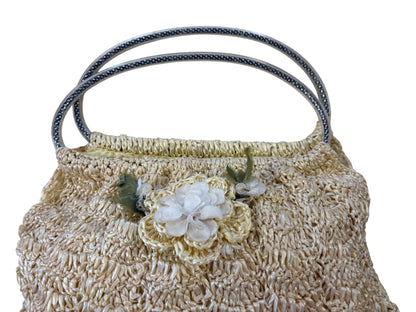 YELLOW RAFFIA HANDBAG