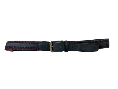 GREY & MAROON LEATHER BELT | M