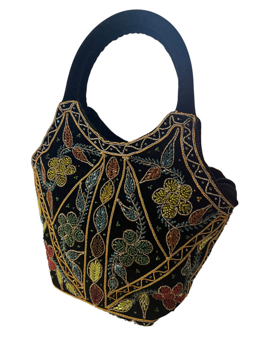 SEED BEAD VELVET BAG