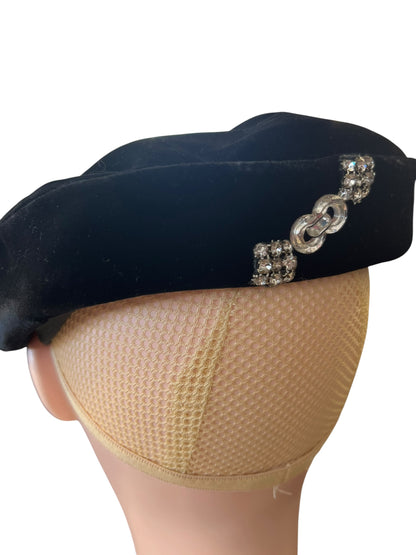 BLACK RHINESTONE HAT