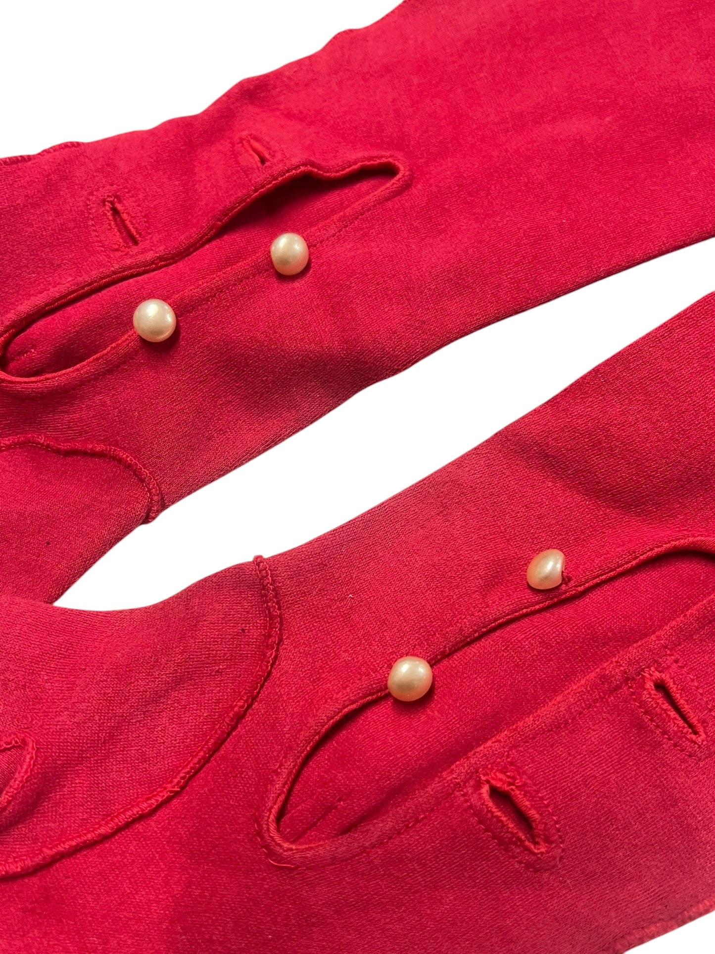 MID LENGTH RED COTTON GLOVES