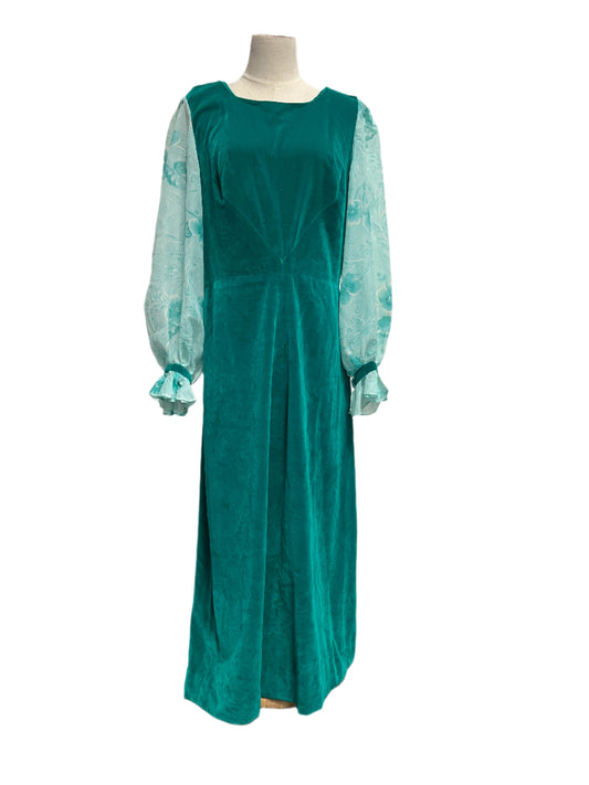 TEAL VELVET CHIC DRESS sz 12