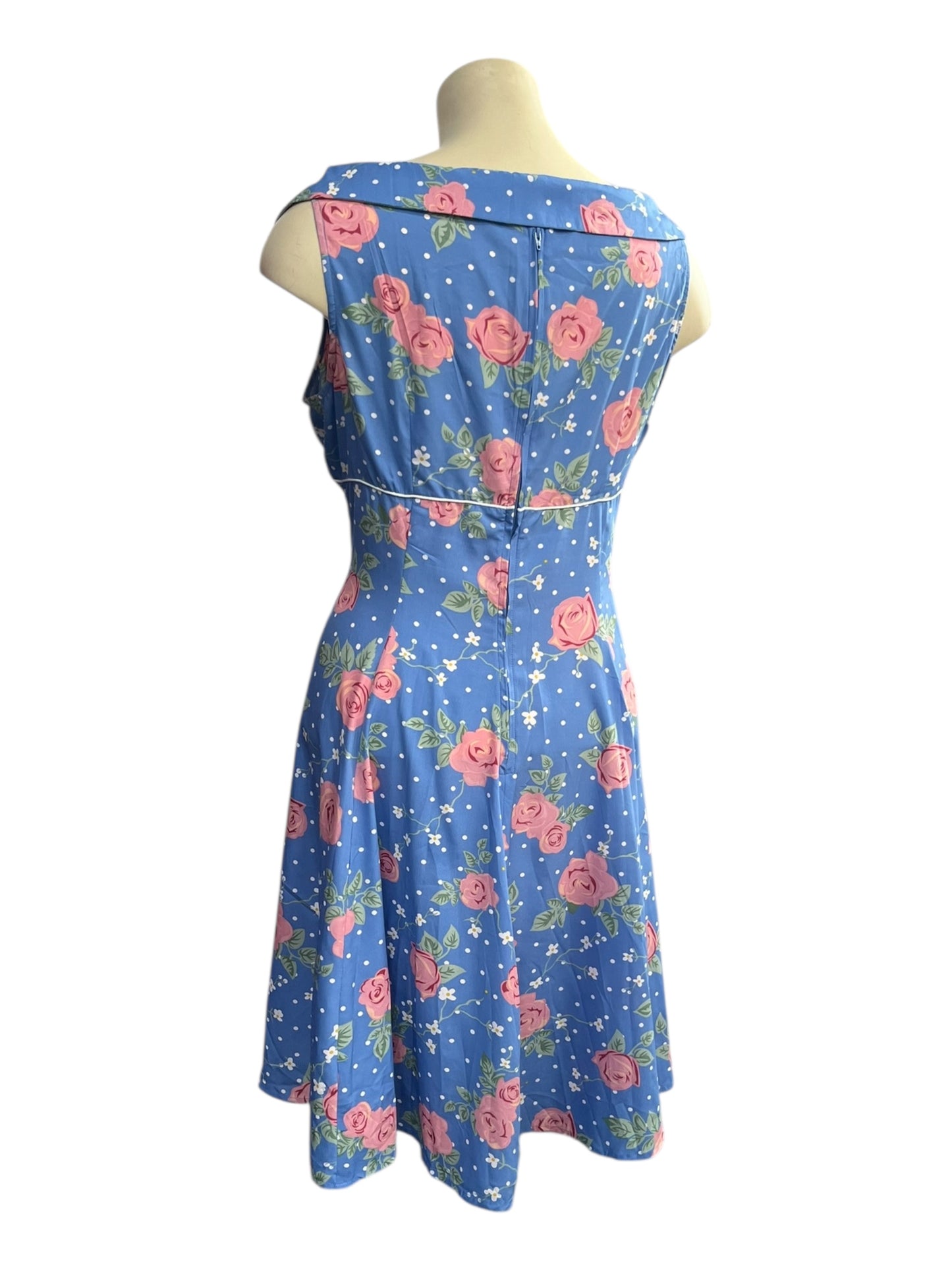 HELLBUNNY BLUE ROSE DRESS | 4xl