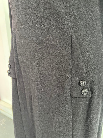 BLACK VIRGIN WOOL DRESS SZ 14