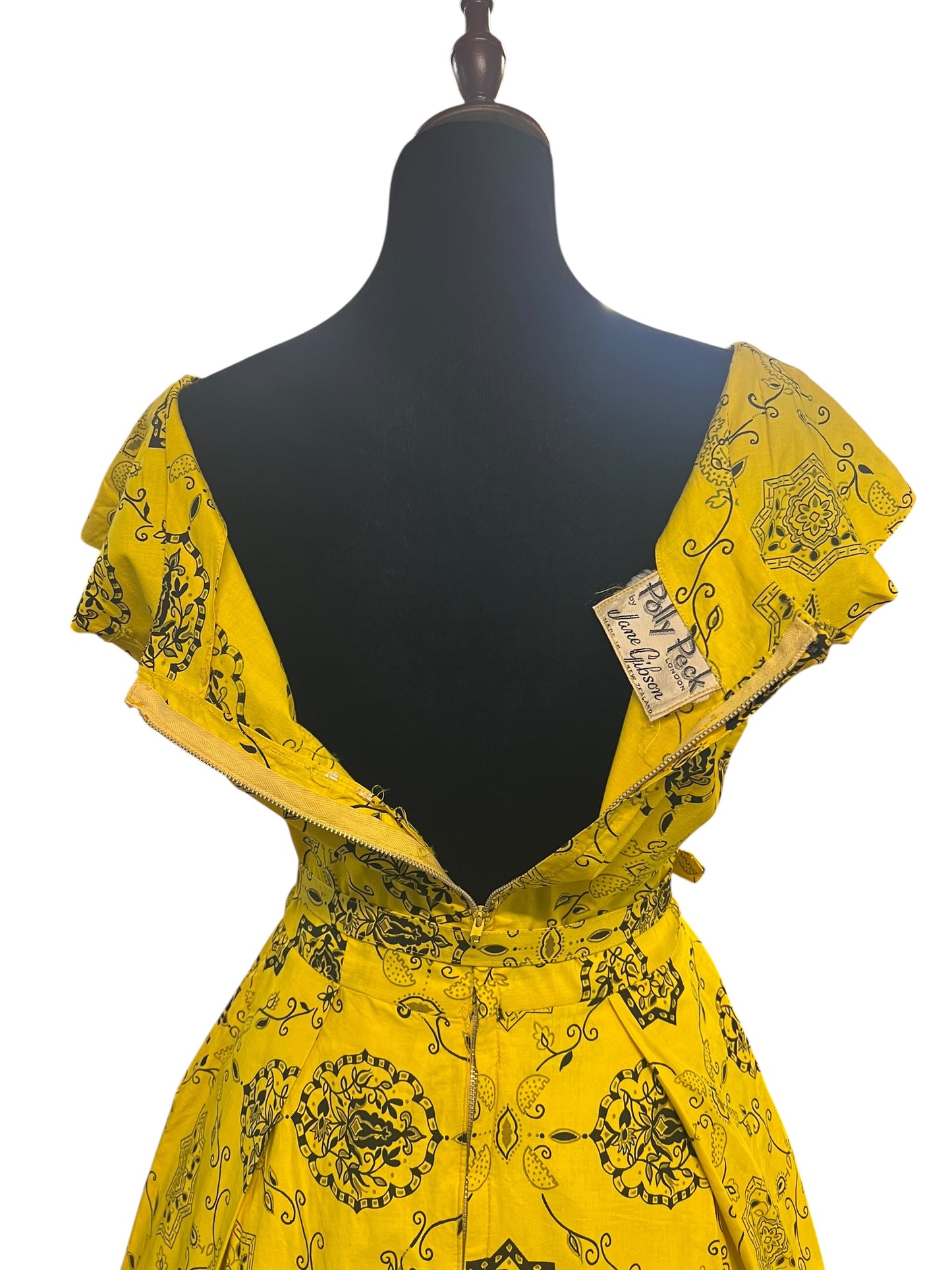 POLLY PECK YELLOW 1950s DRESS | 10