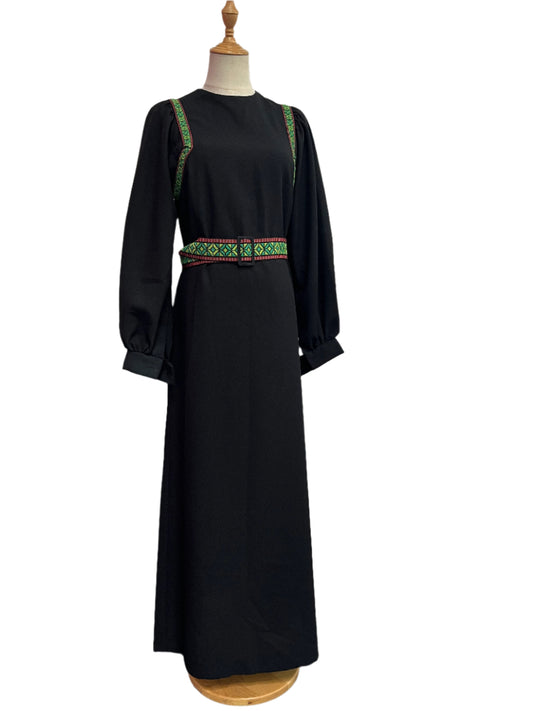 BLACK 70S MAXI DRESS  SZ 12/14