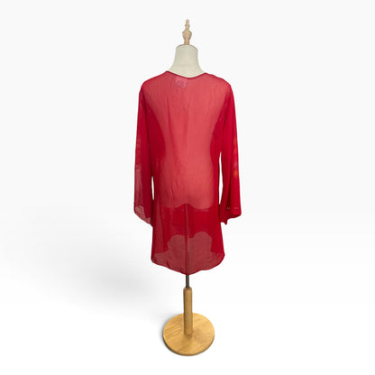 CLASS RED SHEER TOP | XL