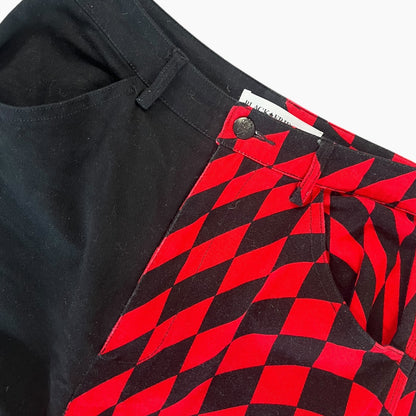 HARLIQUIN RED & BLACK JEANS | 8