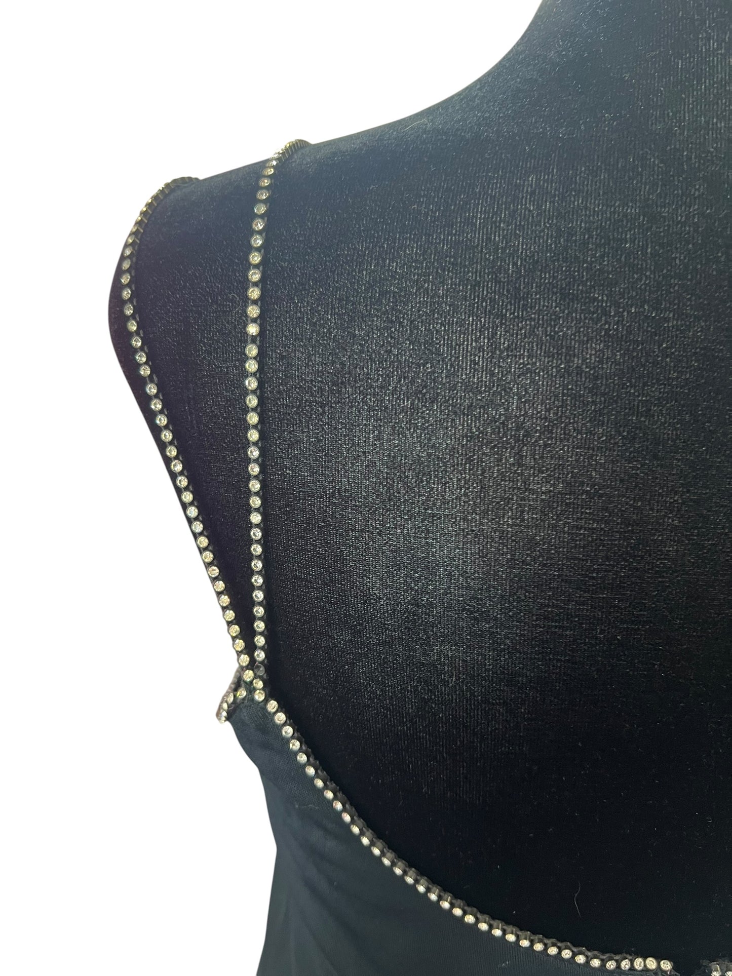 BLACK DIAMANTE COCKTAIL DRESS | M
