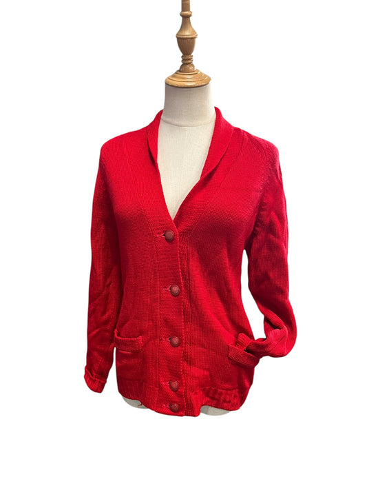 TEKAU RED WOOL CARDIGAN | 12