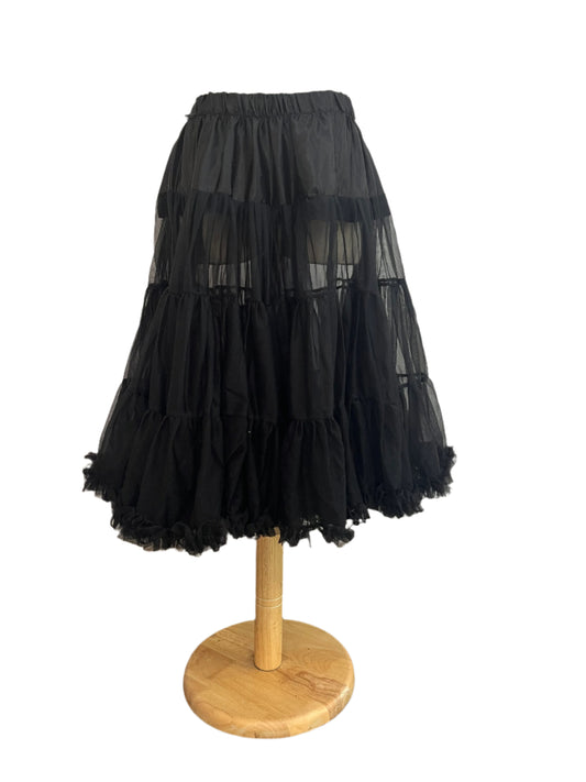 BLACK 54cm PETTICOAT- SINGLE 12/14